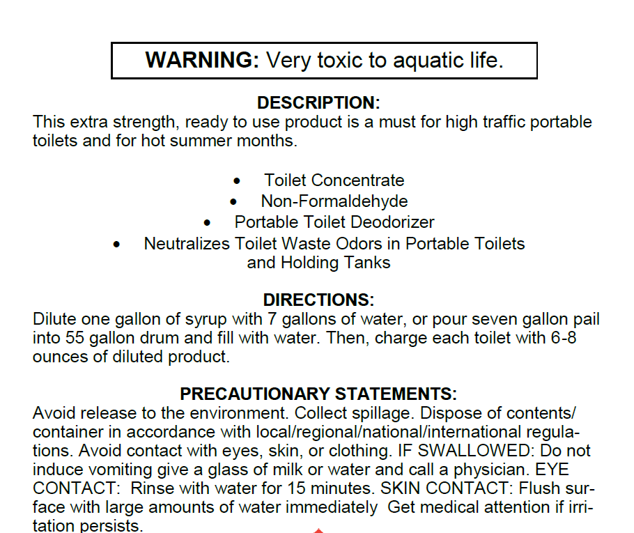 JOHNNY-B-GOOD Portable Toilet & Holding Tank Deodorizer