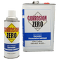 A ten pound can and twelve ounce can placed together. Both have labels reading "Corrosion Zero: Non-Flammable Corrosion Preventative Lubricant" on a blue and white label.